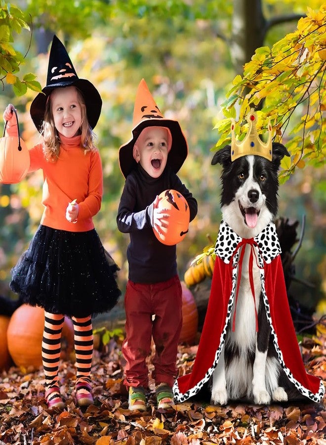 Vellibring Halloween Dog King Cloak Costume,Cute Funny Halloween Dog King Cape with Crown Adjustable Pet King Cloak for Large Dogs Cats Cosplay Party Supplies Accessories (L) - Image 4